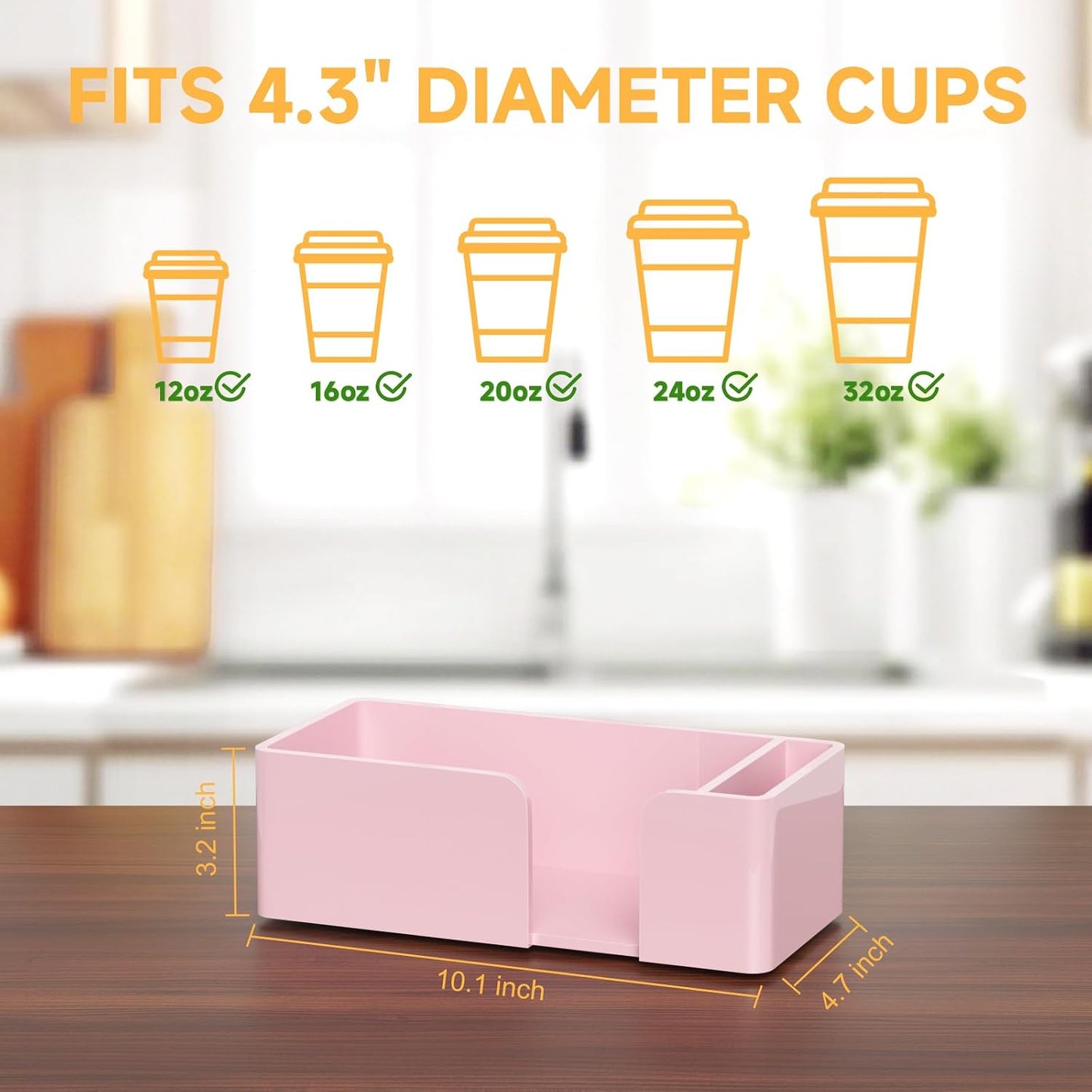 Coffee Cup Holder for Countertop - Clear Acrylic Coffee Bar Accessories Cup Organizer Station Organizer Farmhouse Table Décor