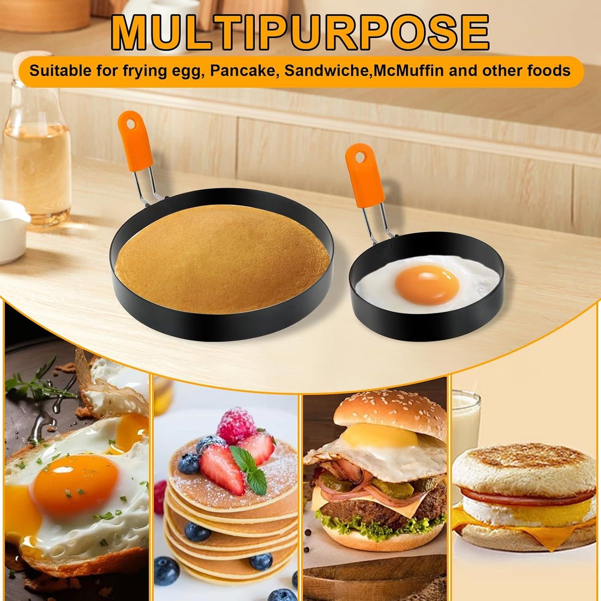 Egg Ring Pancake Ring Set 6 Pcs Stainless Steel