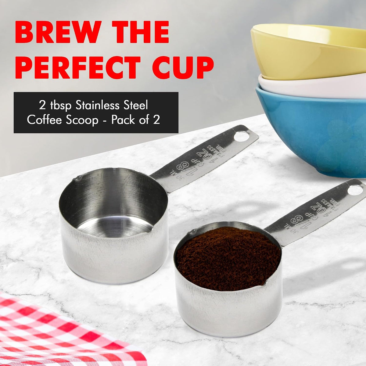 Chef Craft Select Coffee Measurer/Scoop, 4 inch, 2 tbsp, Stainless Steel