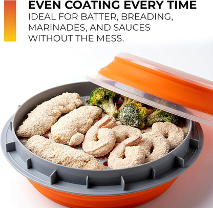 CanCooker Batter Bowl XL: Collapsible, Mess-Free, Dishwasher and Microwave Safe, Chemical-Free in Vibrant Orange