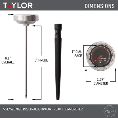 Taylor 1 Inch Instant Read Pocket Thermometer with Sleeve