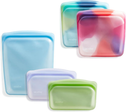 Stasher Premium Reusable Silicone Food Storage Bags, 2-Pack, Clear