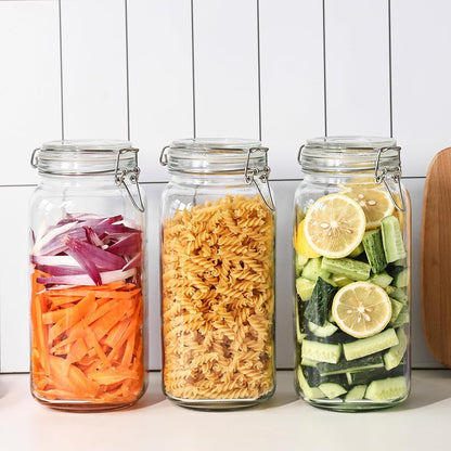 Glass Food Storage Jars 37 oz Set of 6,Glass Storage Containers Clear Glass Food Canister with Bamboo Lid Airtight For Serving Tea, Coffee, Flour, Sugar, Candy, Cookie, Spice and More (Square)
