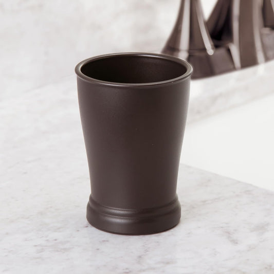 iDesign Tumbler Cup for Bathroom Organization, The Kent Collection, 3" x 3" x 4.25", Bronze (Pack of 2)