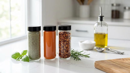 JARMING COLLECTIONS 16oz Glass Spice Shakers with Lids – Large Seasoning Containers with Shaker Tops for Kitchen, Pantry & Herb Storage