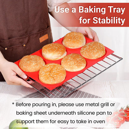 CAKETIME Muffin Top Pan, Silicone Egg Molds for Breakfast Sandwiches 3 Inch Round Baking Pan for Oven English Muffins, Whoopie Pies, Corn Bread, Egg bites, Tarts 3 Pack Confetti