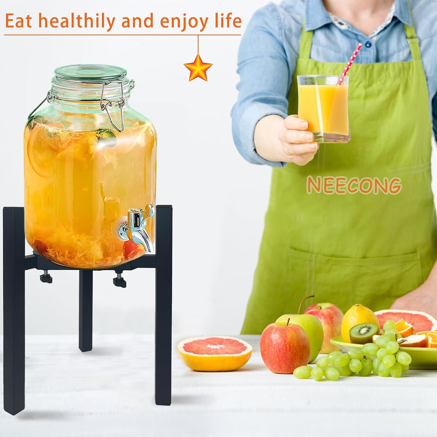 Drink Dispensers Stand For Party. Universal Beverage Dispensers Stand Adjustment Range 7.1 to 11.5 inches Wide, Holder For Most 1 to 3.5 Gallon Beverage Dispensers (stand only)