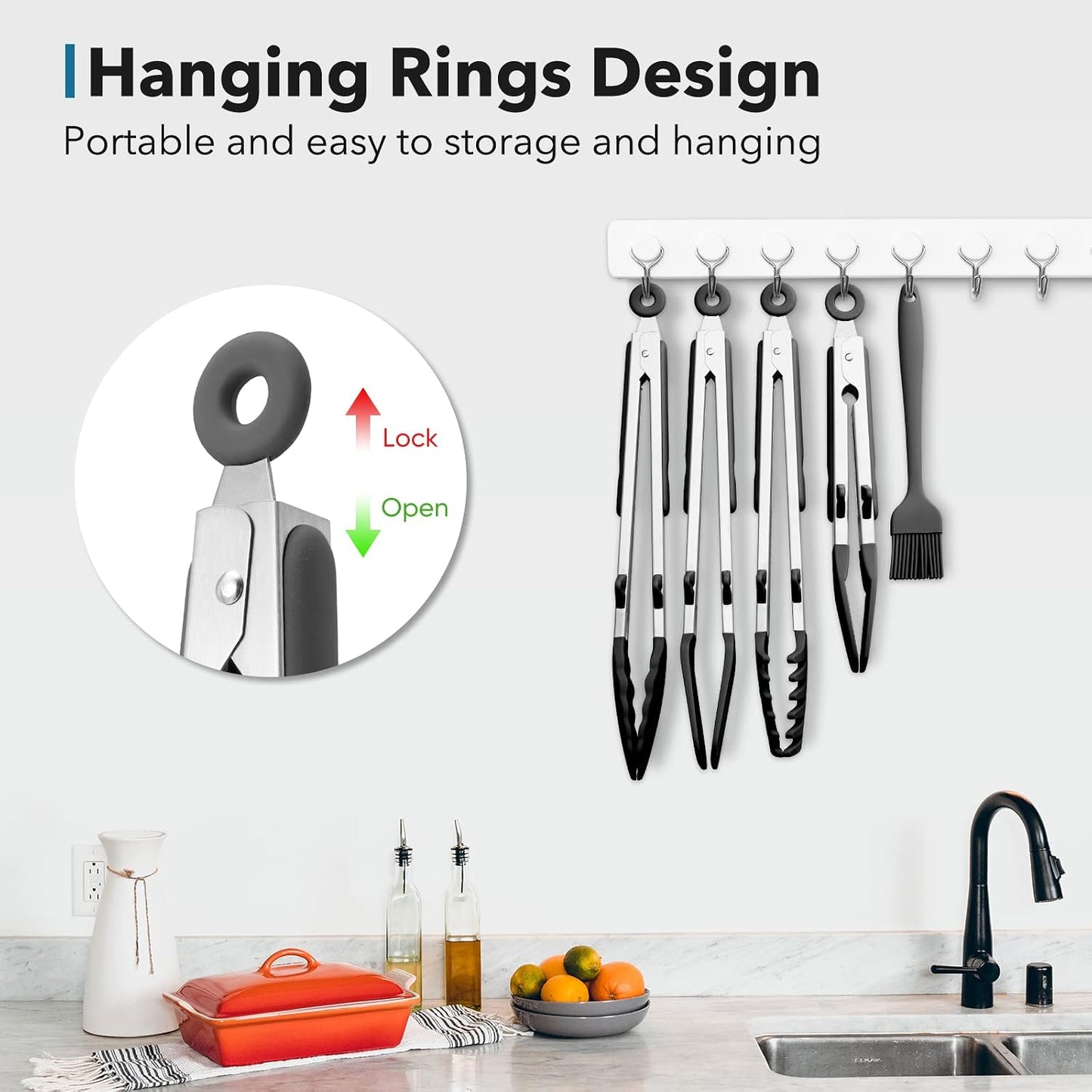 3 Pack Silicone Tongs for Cooking,Maywe Tanso 9 Inch Cooking Kitchen Tongs with Silicone Tips,Nonstick Stainless Steel Tongs for Steak Pie Pizza Pasta Spaghetti Salad BBQ Buffet