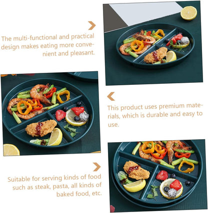 MAGICLULU PP Divided Plate for Portion Control Three-Compartment Tray Fixed Breakfast Plate for Diet Management for Adults Meal Prep and Healthy Eating