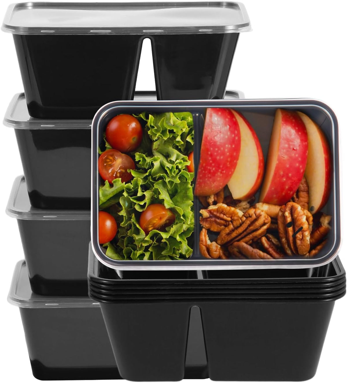 Qewro 10Pack 32oz Meal Prep Containers Disposable Food Storage Containers with Lids, 1-Compartment Reusable Food Storage Plastic Stackable To Go Boxes Microwave, Freezer, Dishwasher Safe