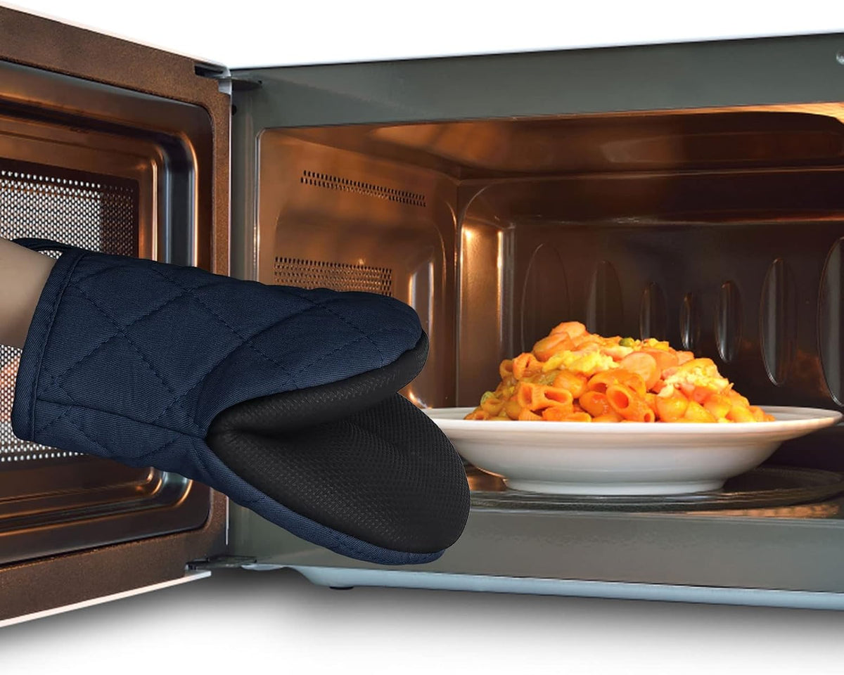 Goldmeet Mini Oven Mitts 2-Pack, 7"x5.5", 500°F Silicone Grip, Gray