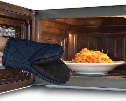 Goldmeet Mini Oven Mitts 2-Pack, 7"x5.5", 500°F Silicone Grip, Gray