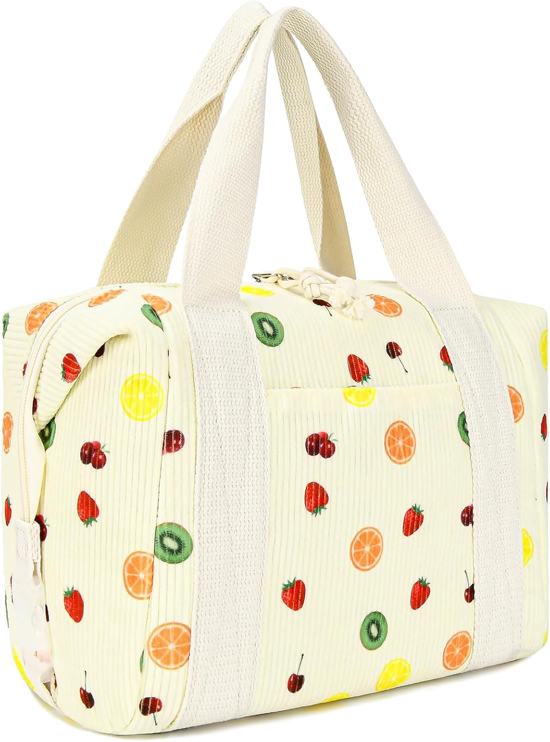 HowFly Lunch Bag Women Lunch Box for Women Cute Corduroy Insulated Lunch Bag Adult Large Cooler Lunch Tote Bags for Work Picnic Beach, Blue