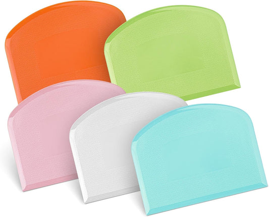 Flexible Dough Scraper & Cutter Set, 5-Piece Bench & Bowl Scrapers