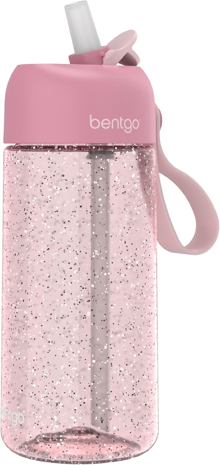 Bentgo Kids Water Bottle - Leak-Proof, Durable Tritan PFAS- & BPA-Free 15 fl oz, Kids/Toddlers Ages 3+ for School & Sports; Bite & Sip Spout, Carrying Handle, Dishwasher Safe (Unicorn)
