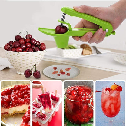 Cherry Pitter Tool,Cherry Pitter Cherry Stone Remover Tool for Making Cherry Jam Cherries Corer Pitter Tool，Cherry Pitter Olive Pitter with Space-Saving Lock Design, Black