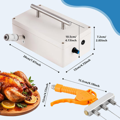 Electric Meat Injector Gun Pump with Hose, 65W Marinade Injector Syringe with 20 Needles for Home Grilling, Family Parties & Outdoor Cooking Turkey, Pork, Beef (Yellow)