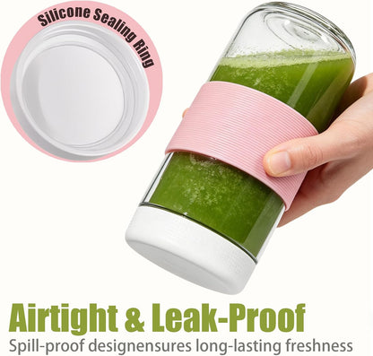 16 oz (6 Pack) Overnight Oats Containers with Airtight Lids and Silicone Sleeves, Leakproof Glass Meal Prep Containers, Wide Mouth Cookie Jars for Yogurt Chia Salad Smoothies Snacks
