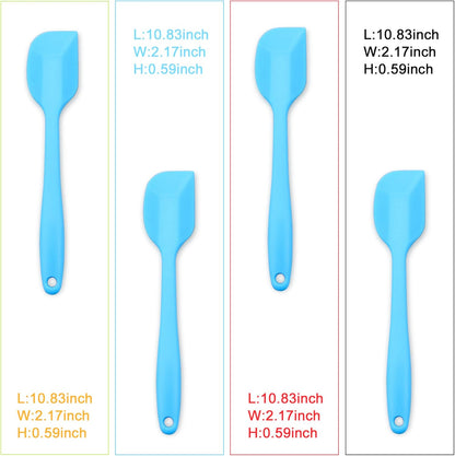 Silicone Spatula 4-piece Set, Heat-Resistant Spatulas, Non-stick Rubber Spatulas with Stainless Steel Core