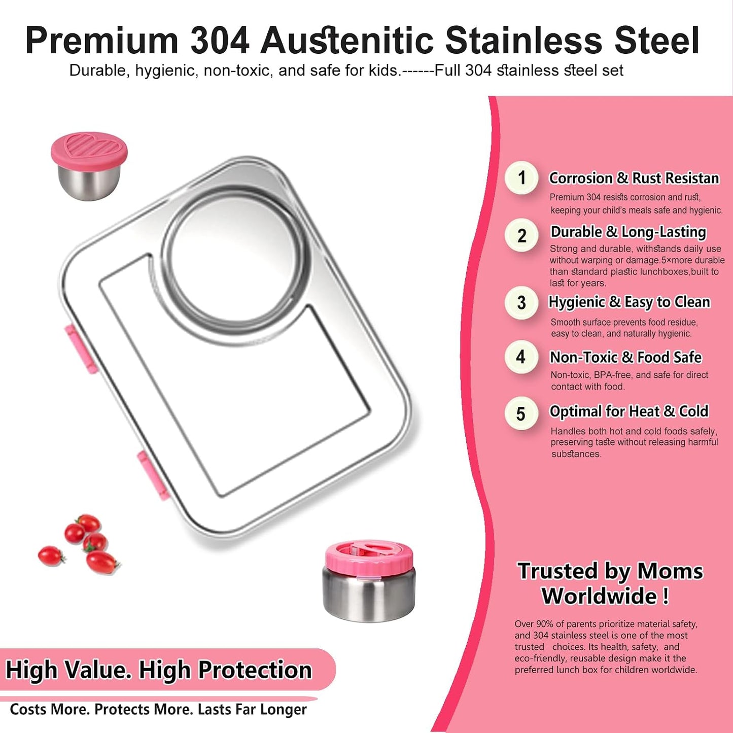 Stainless Steel Bento Lunch Box：7+ Older Kids，Teens ＆ Adult with Insulated Food Jar,Leakproof 3-Compartment,BPA-Free, Eco-Friendly,Dishwasher Safe, Large-Capacity Box, School,Office,Travel （Blue)