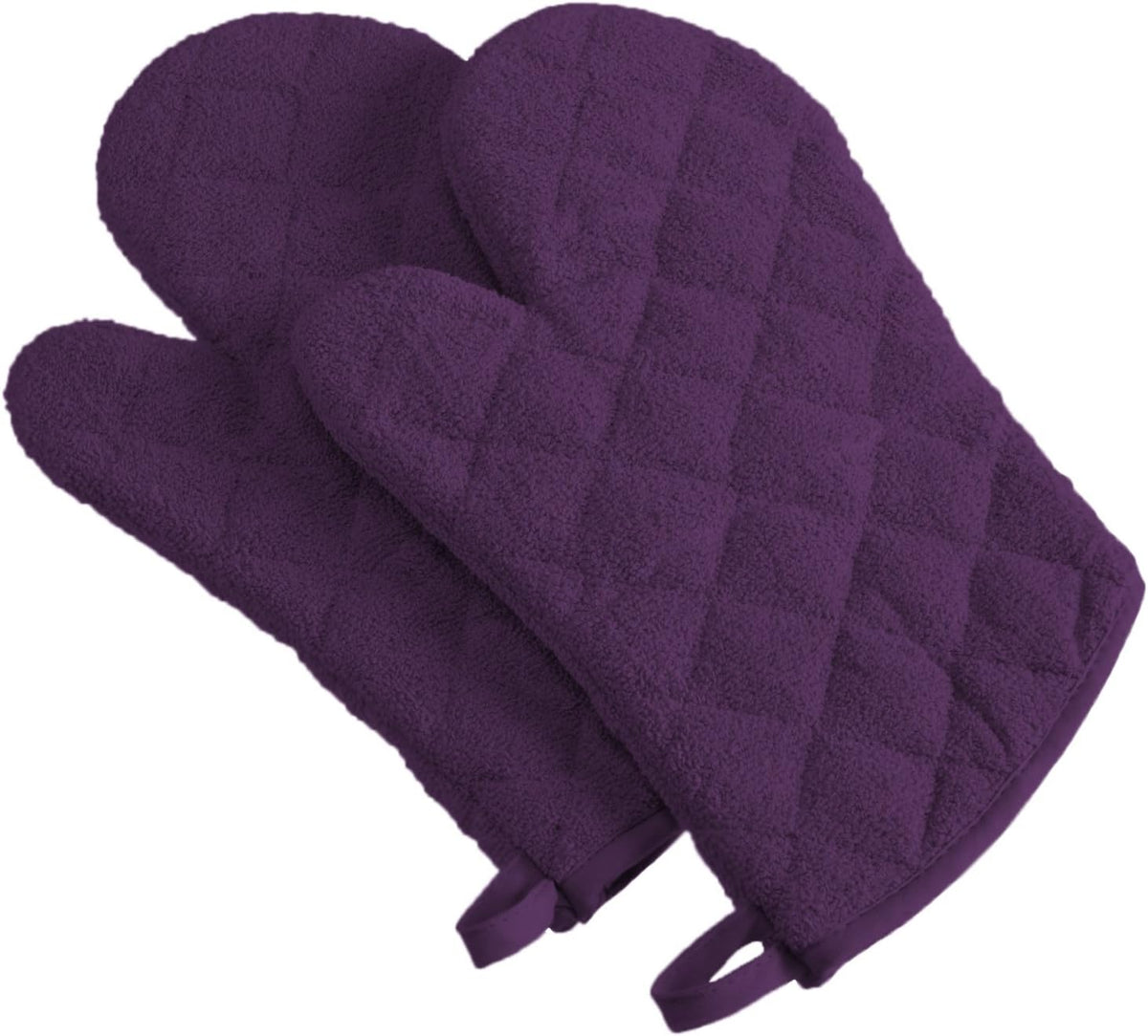 DII Basic Terry Collection 100% Cotton Quilted, Oven Mitt, Brown, 2 Piece