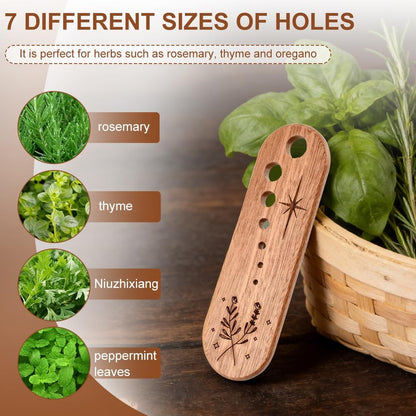 Wooden Vegetable Leaf Separator, Herb Stripper Tool