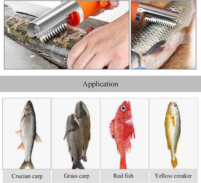 Electric Fish Scaler Remover, Waterproof with Stainless Steel Blades