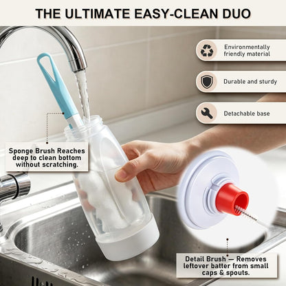 2 Pack Pancake Batter Dispenser, Pancake Squeeze Bottle with Stainless Ball