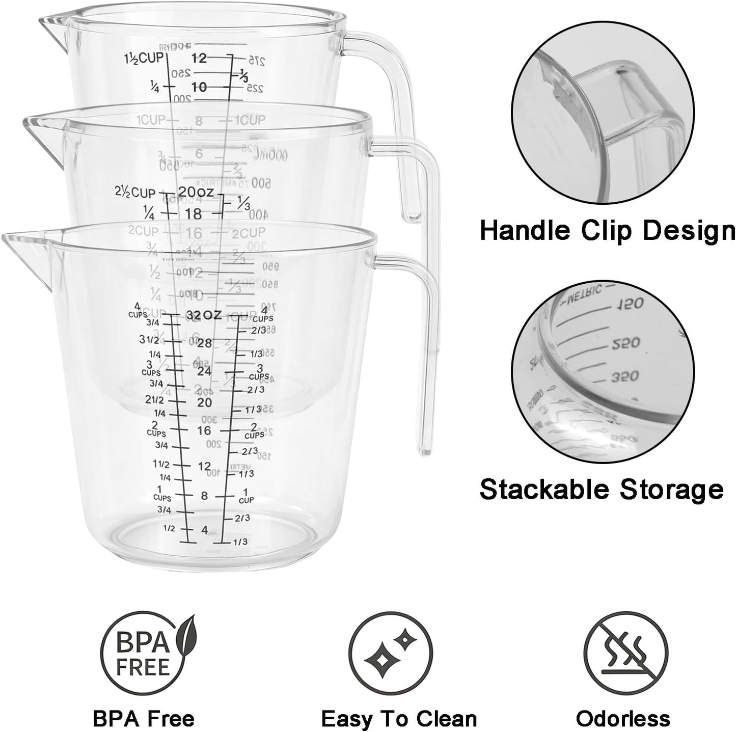 Stainless Steel Measuring Cups and Spoons Set, 7 Magnetic Measuring Cups, 5 Metal Measuring Teaspoons, 3 Plastic Measuring Cups for Kitchen Cooking & Baking, Dry & Liquid Ingredients