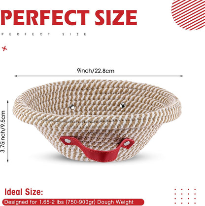 Gejoy 4 Set Banneton Bread Proofing Baskets Bulk with Liner Scraper Handle