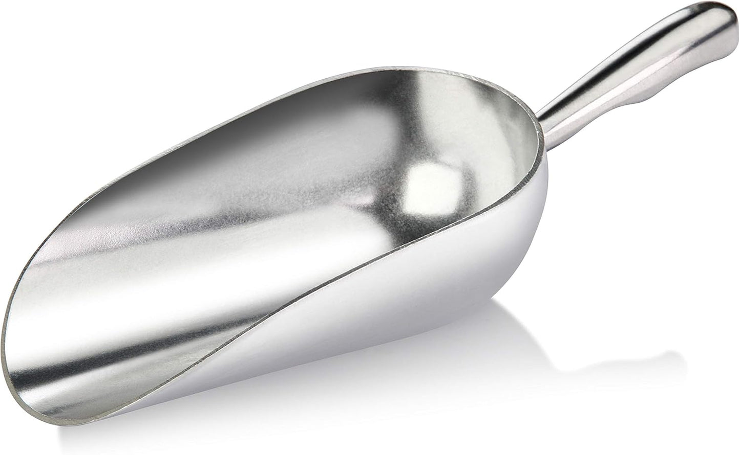 New Star Foodservice 34509 One-Piece Cast Aluminum Round Bottom Bar Ice Flour Utility Scoop, 5-Ounce, Silver (Hand Wash Only)