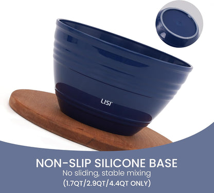 LISI 23Pcs Mixing Bowls Set with Lids, Airtight BPA-Free Nesting Bowls for Mixing, Baking, Cooking & Storage, Dishwasher Safe Serving Bowl, Includes Spatula, Spoons, Brush & Whisk