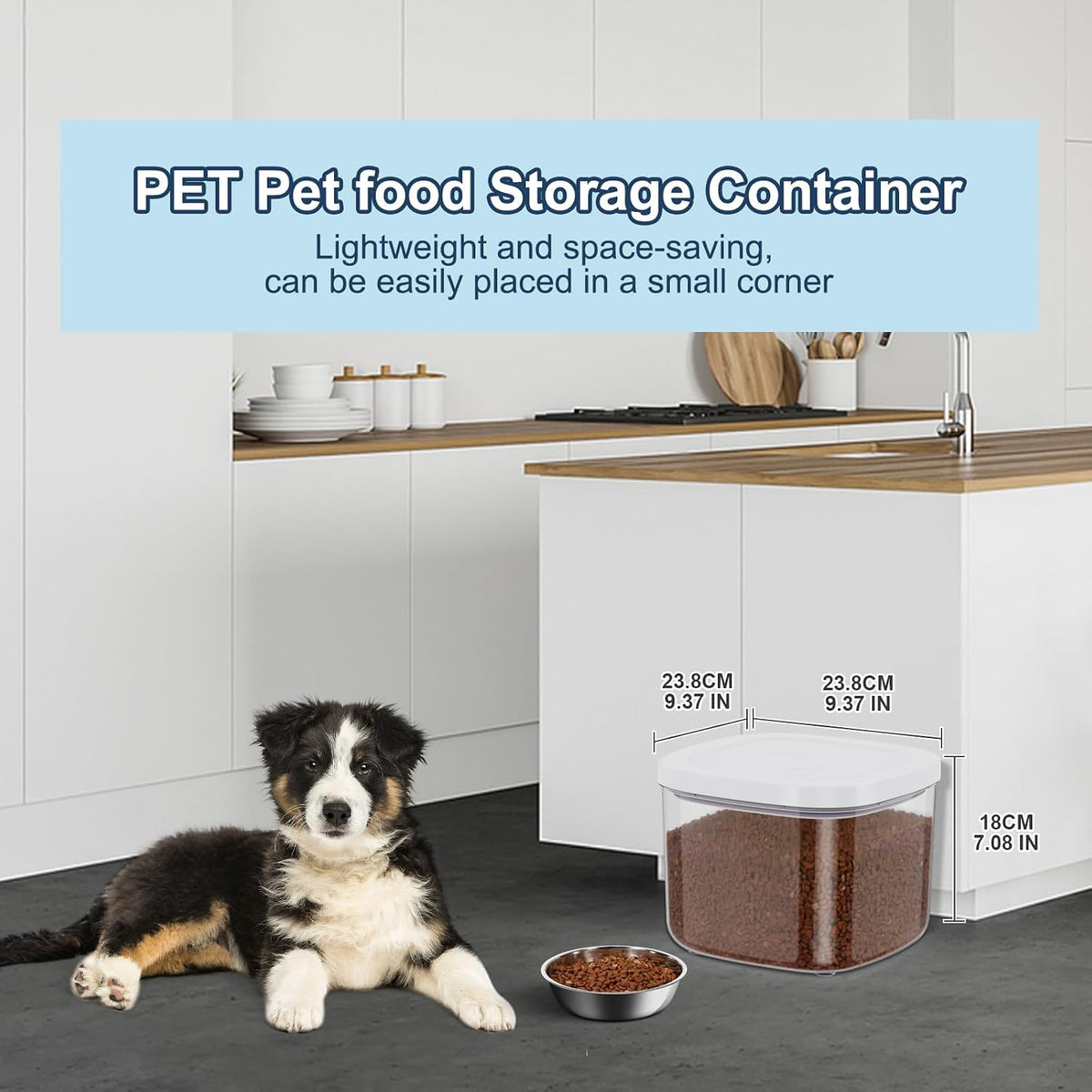 LEAWALK 10Lbs/10.57Qt Airtight Dog Cat Food Storage Container and Dog Treat Containers BPA-Free, PET Clear Stackable Pet Storage Bin, Pop Top, 1-Cup Scoop for Pet Food/Rice/Flour/Bread/Grains