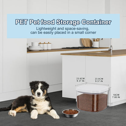 LEAWALK 10Lbs/10.57Qt Airtight Dog Cat Food Storage Container and Dog Treat Containers BPA-Free, PET Clear Stackable Pet Storage Bin, Pop Top, 1-Cup Scoop for Pet Food/Rice/Flour/Bread/Grains