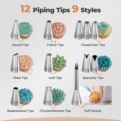 Kootek 71 Aluminum Cake Decorating Kit, Baking Supplies for Beginner & Pros