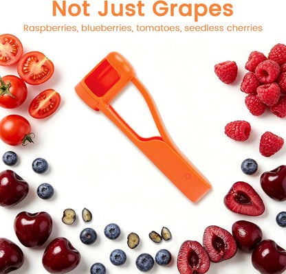 WhiteRhino Grape Cutter Grape Slicer for Toddlers,Grape Cherry Tomato Strawberry Cutter Quarter Slicer tool For Vegetable Fruit Salad Cake Decoration,Stainless Steel kitchen Gadget Fruit cutter(Bule)