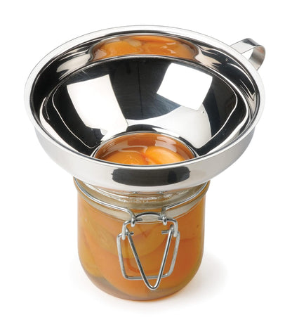 RSVP International Endurance Canning Collection Non-Reactive 18/8 Stainless Steel, Dishwasher Safe, Funnel, Wide Mouth, 2-3/4"