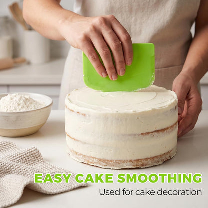 Dough Scraper Set, Bench Scraper for Baking with Flexible Edge