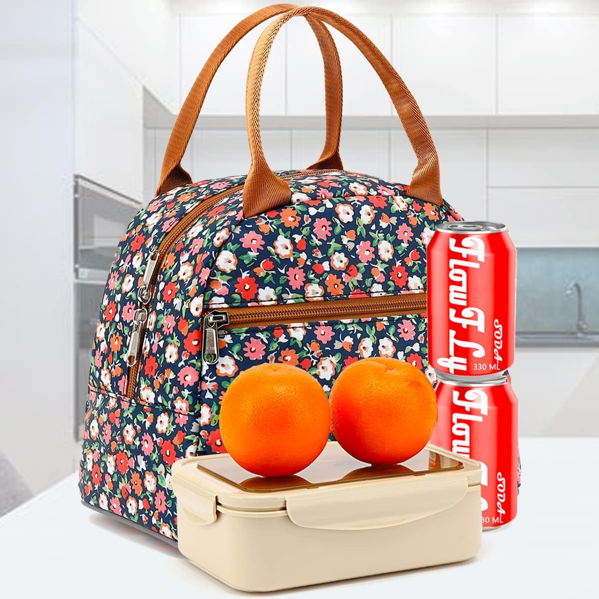 FlowFly Insulated Lunch Cooler Bag - Tote Bag Organizer for Women/Men, Black - Colors A
