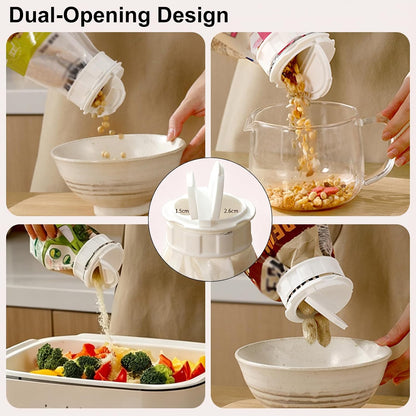 Bag Seal With Pour Spout, Reusable Airtight Bag Closure with Dual Pour Spouts, Plastic Bags Seal Cap for Flour, Cereal, Pet Food, Snacks, Kitchen Storage Organization Accessory