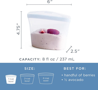 Stasher Premium Reusable Silicone Food Storage Bags, 2-Pack, Clear