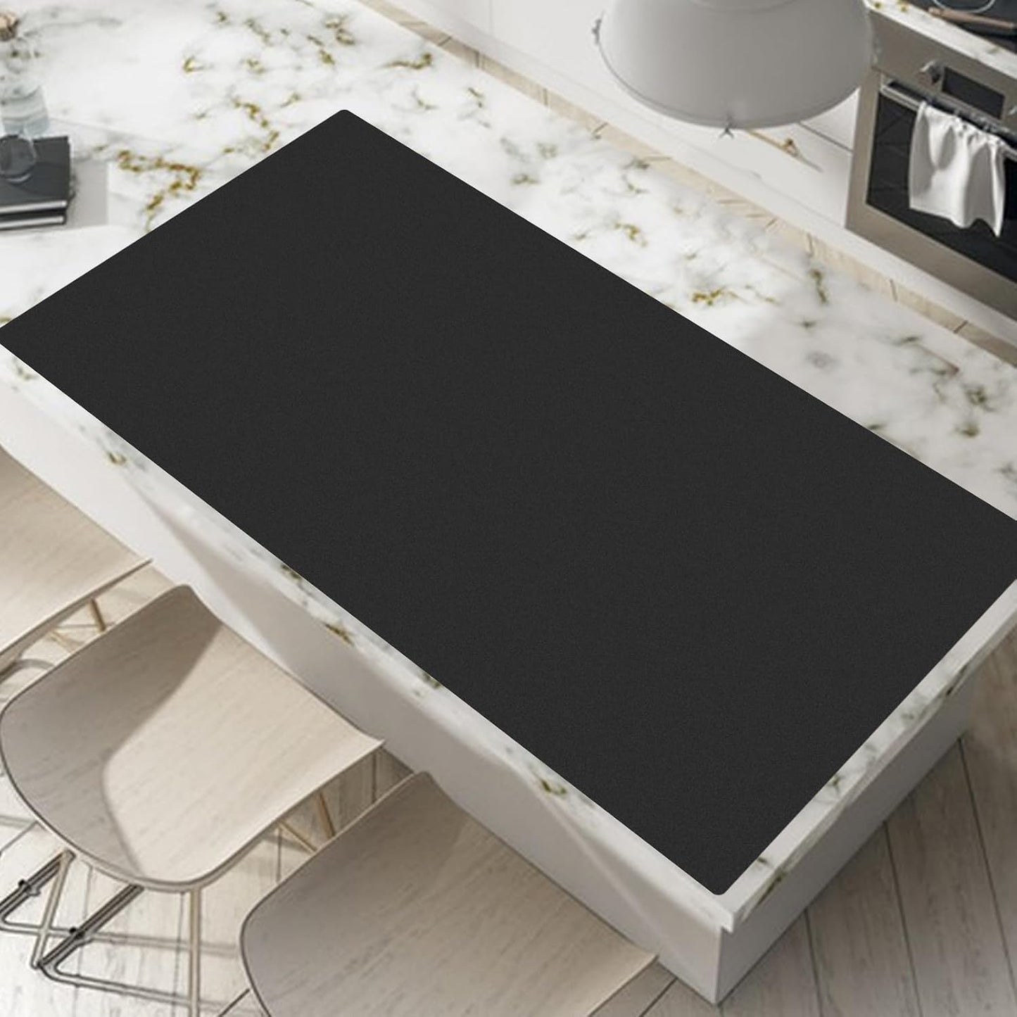 Silicone Mats for Kitchen Counter, 47.2"x 23.6" Largest Heat Resistant Mat, Waterproof Non-Slip Countertop Protector Mat, Cuttable Kitchen Counter Mat, Black