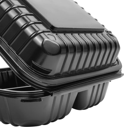 Karat FP-HC99PP-3CU 9"X 9" PP Hinged Containers 3 Compartment - (Case of 200)