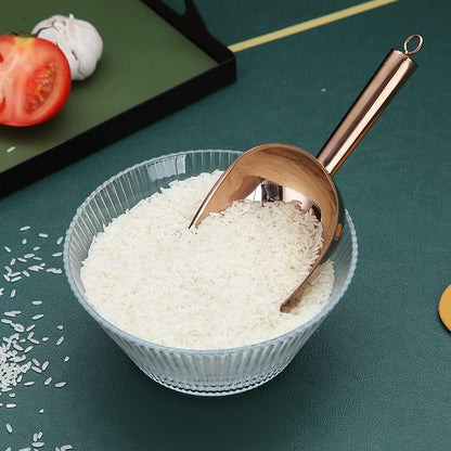 Gold Ice Scoop, Fashion Ice Cream Scoop, Premium Stainless Steel Cookie Scoop, Dog Food Scoop, Sturdy Flour Scoop, Utility Candy Scoop, Dishwasher Safe (8oz/9 Inch)