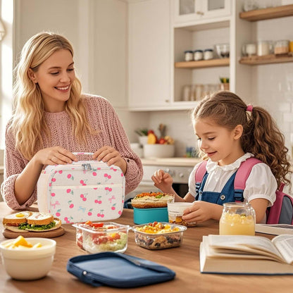 RHCPFOVR Kids Lunch Bag - Insulated Lunch Box for Boys Girls,Washable Lunch Bag and Reusable Toddler Leak-proof Lunchbox for School and Daycare - Colors A