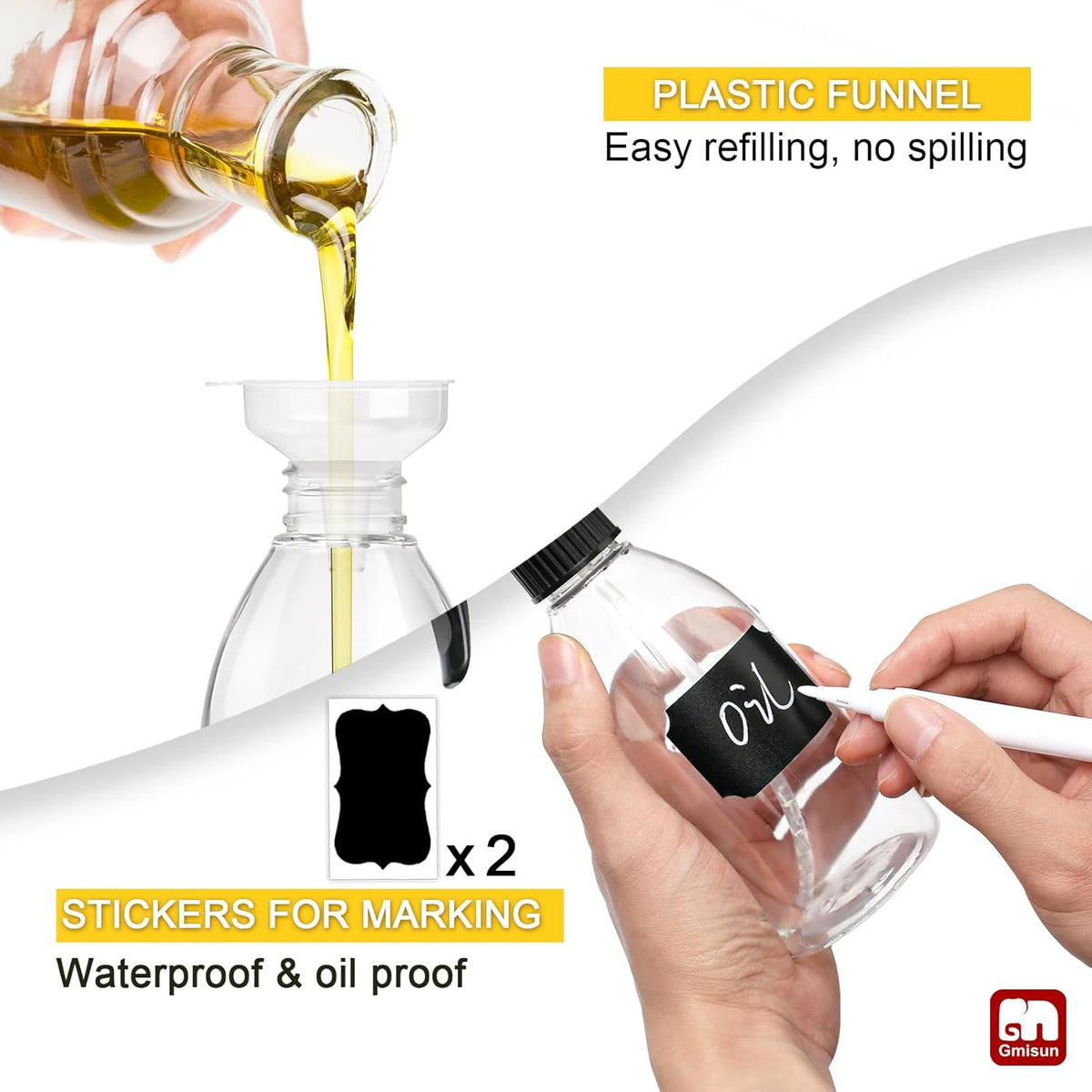 gmisun Oil Sprayer for Cooking, Olive Oil Spray Bottle, 10oz Food-Grade Plastic Oil Spritzer Mister, Refillable Oil Dispenser Bottle for Salad, BBQ, Grilling, Kitchen Baking, Roasting