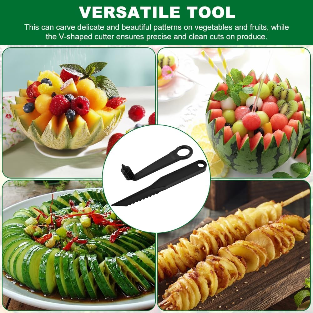 Kitchen Spiral Cutter and V-Shaped Carving Tools, Potato Spiral Cutter