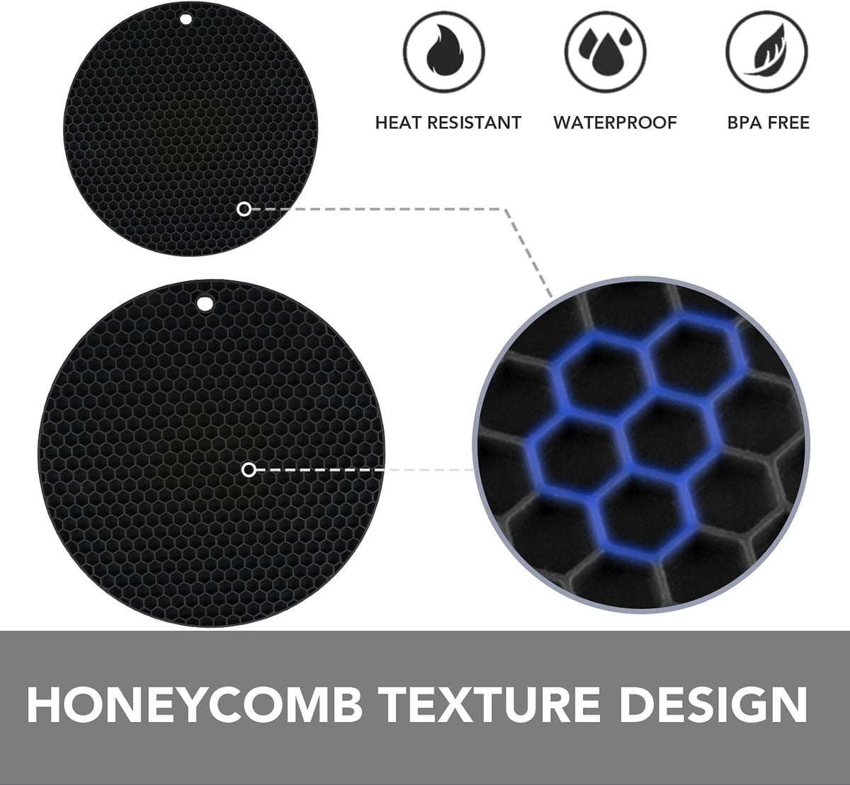 Joyhalo 4 Pack Trivets for Hot Dishes