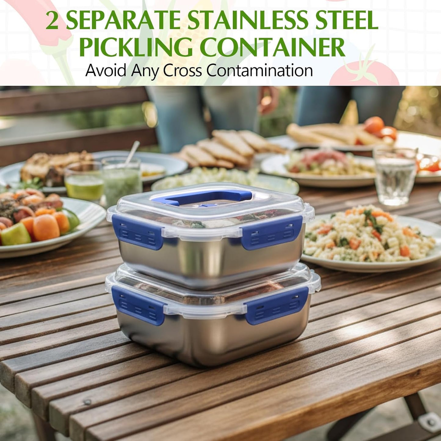 5 Pcs Grill Prep Trays Set Includes Grilling Deep Prep and Serve Trays, 2 Pcs 60oz Stainless Steel Food Container, Cutting Board for Raw Meat Marinating and Finished Cooked Food