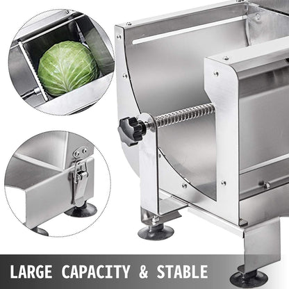 VEVOR Manual Vegetable Fruit Slicer, 0-0.5"/0-12mm Thickness Adjustable Commercial Slicer Machine, Stainless Steel Food Cutter Slicing Machine with 2 Spare Blades, for Potato, Cucumber, Lemon, Tomato